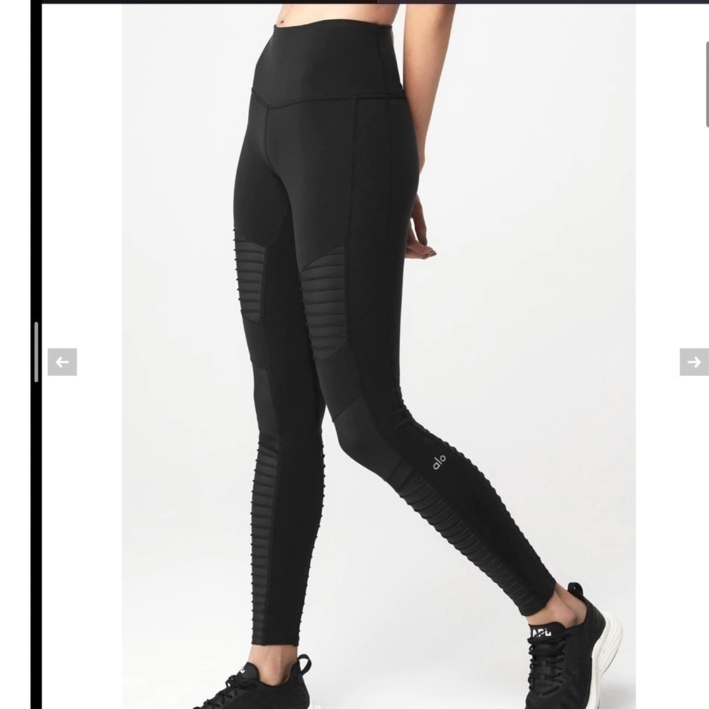 alo High-Waist Moto Legging | black/glossy | size XS